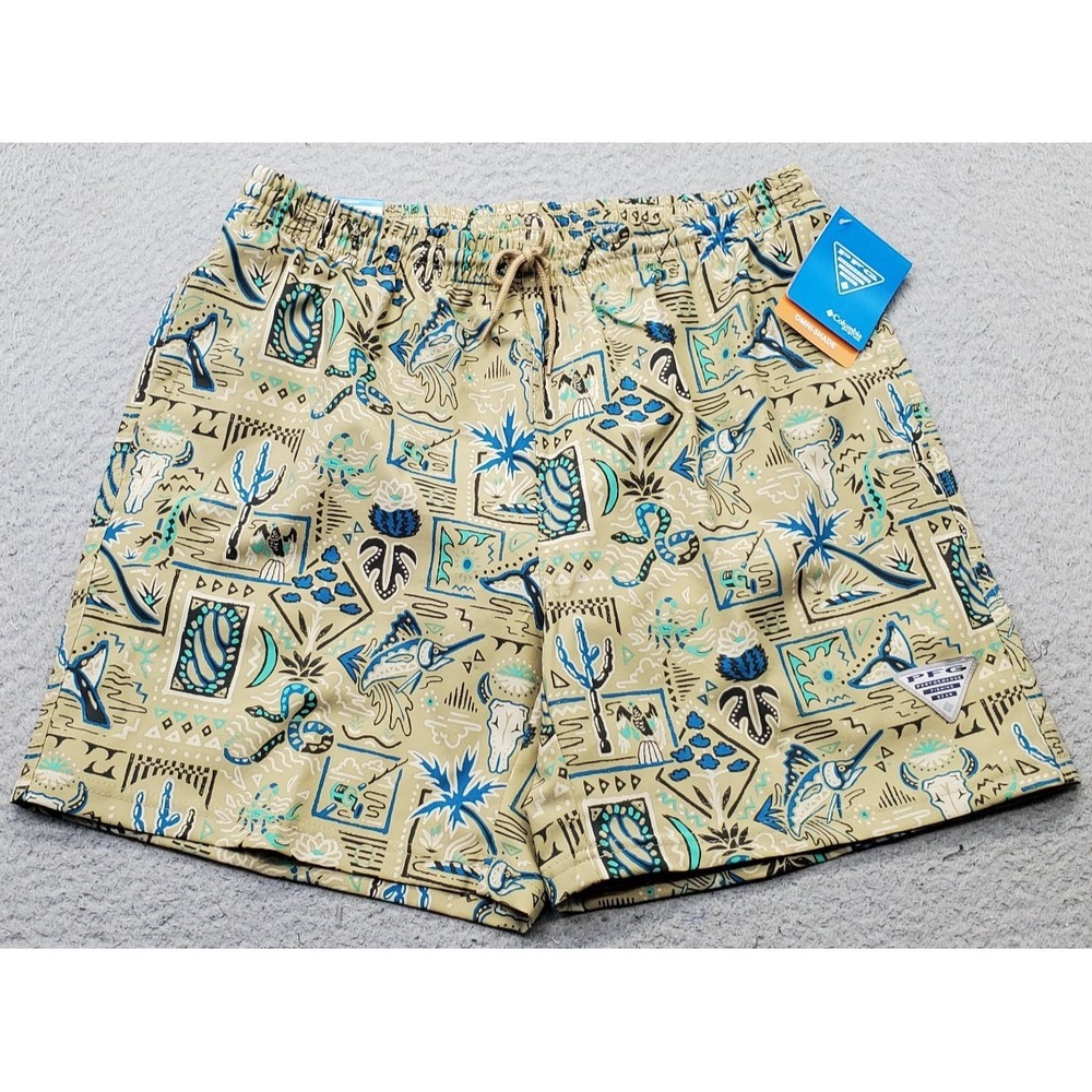 Columbia PFG Rambler Swim Short Mens M Multi‎ Printed Lined Performance Swimwear